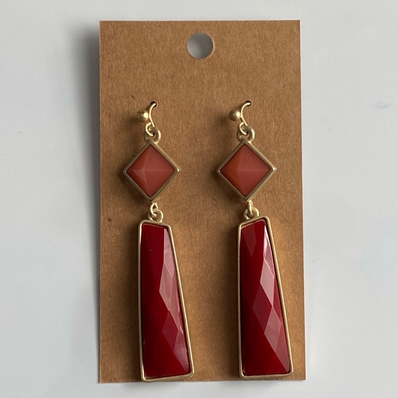 Satin Gold Tone Earrings - Picture 7 of 7